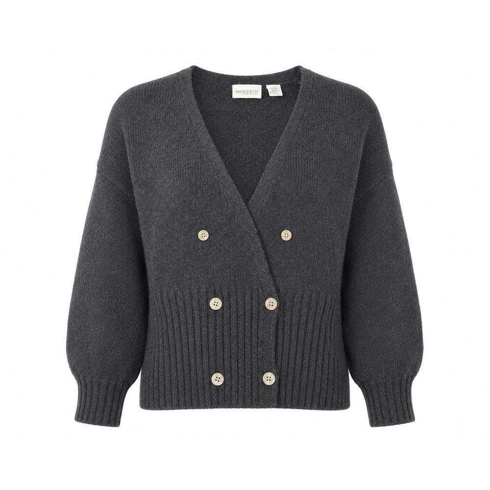 Nordstrom Point Of View Womens Cardigan Large Black Angora Soft Grunge Cozycore